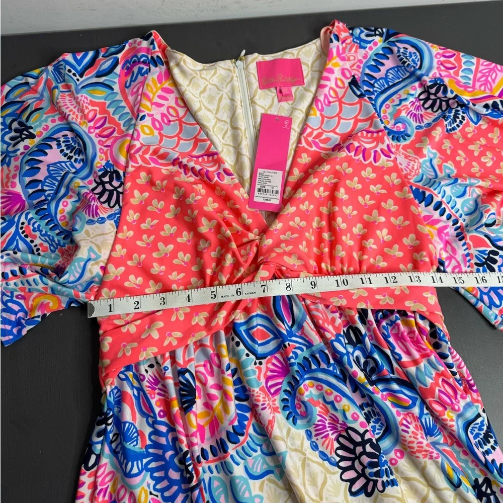 Lilly Pulitzer Coral Pink Blue Printed Maxi Dress - Picture 5 of 7